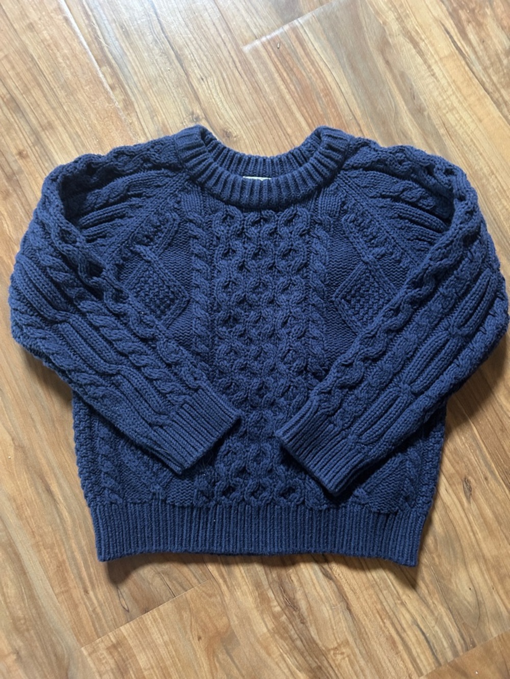 Vintage L.L. Bean Chunky Cable Knit Fisherman Sweater Classic Preppy Coastal